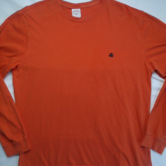 346 Brooks Brothers cotton knit crew neck Orange - Picture 2 of 4